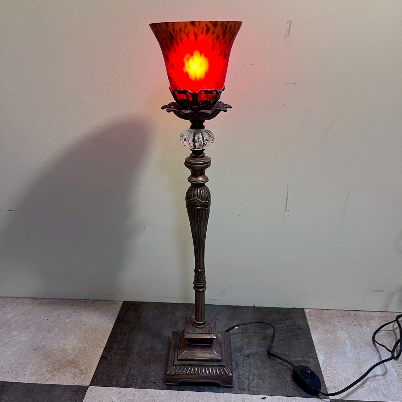 Standing lamp – brass and wood 黃銅木作立燈